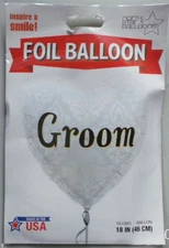 North Star Foil Helium Balloon 18" / 46cm Groom Wedding White Heart