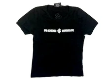 Vtg 00s y2k ROCA WEAR Black USA-MADE T-SHIRT Hip-Hop Style Women's M