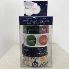 Dear Lizzy Washi Tape 6-Pack Total 36 Yards Item 343433 American Crafts