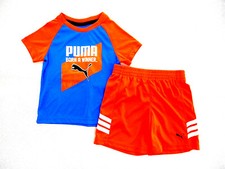 Infant Boys PUMA 38 S.S. Wicking Shirt  Wicking Shorts Athletic Set Sz 24Mth.