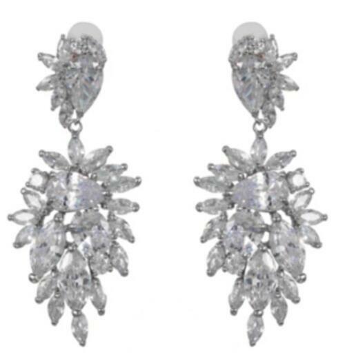 Nina 275443 Pave Cluster Clip-On Drop Earrings | eBay Nina 275443 Pave Cluster Clip-On Drop Earrings | eBay