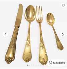 Superbe ménagère ancienne en métal argenté, décor rocaille finement travaillé, e