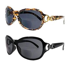 2 Pairs Bifocal Reading Sunglasses for Women Vintage UV Protection 2.5 x