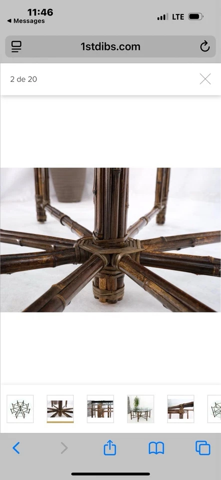 McGuire Glass And Rattan Sinning Table - Image 4 of 4