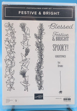 Stampin Up Festive Bright Photopolymer Stamp Set Holiday