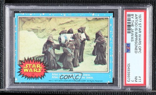 1977 OPC Star Wars #11 Artoo is imprisoned by the Jawas — PSA 7