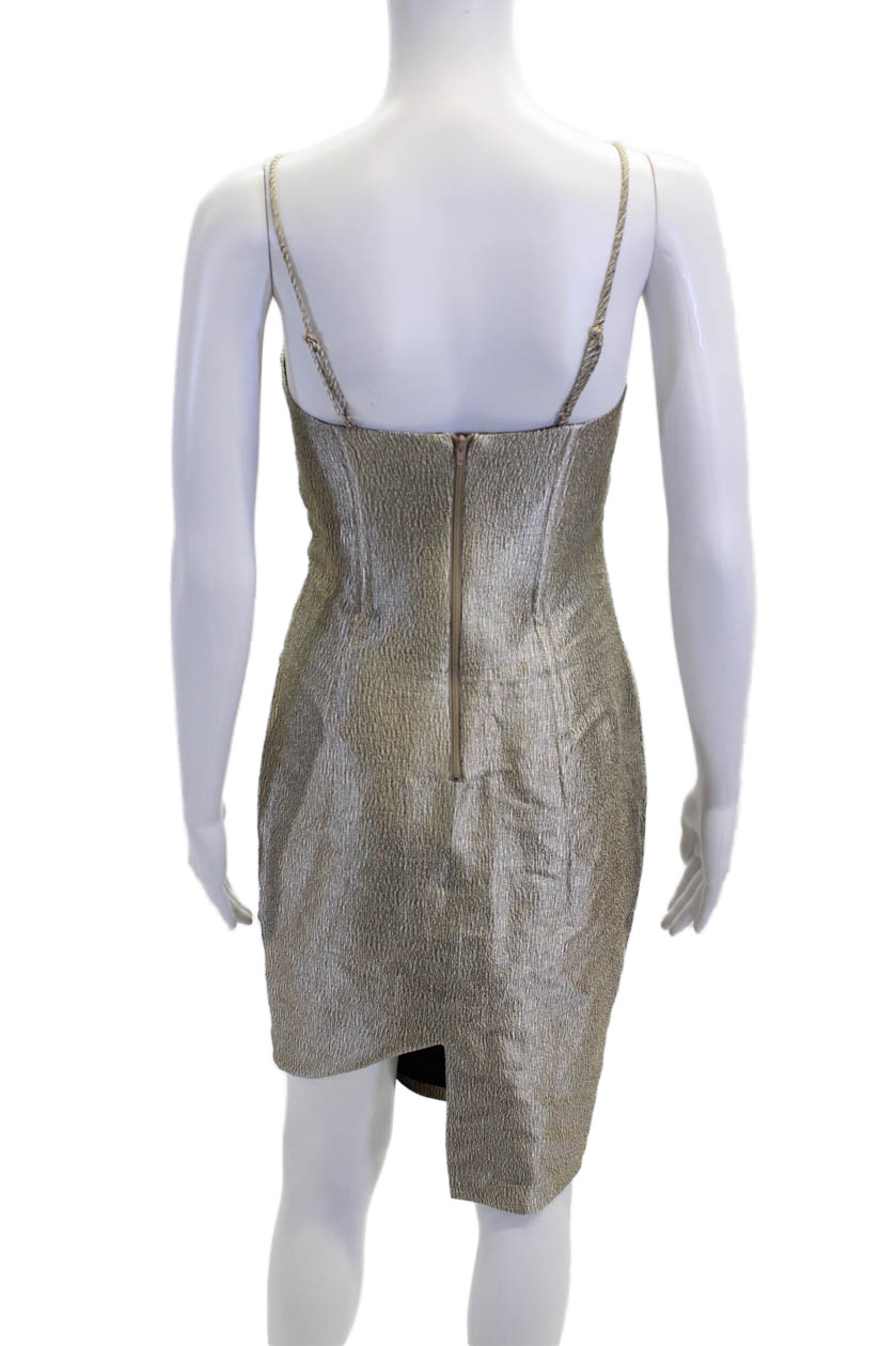 Bardot Womens Sleeveless Zipped Dress Gold Toned Size XS