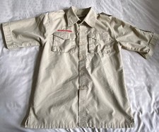 BSA Boy Scouts of America Beige Short Sleeve Uniform Shirt - Youth L Large