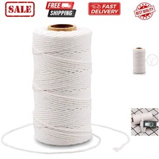 White String, Cotton Bakers Twine, 328 Feet 2MM Natural White Cotton String f...