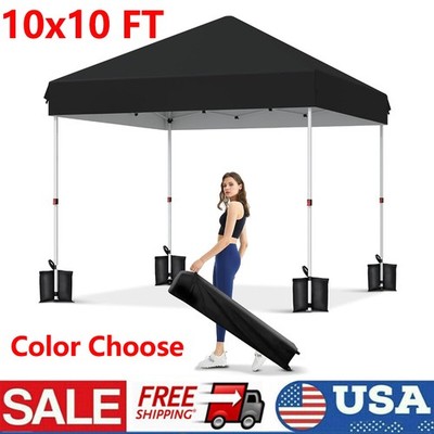 10x10FT Commercial Pop UP Canopy Party Tent Folding Adjustable Height Gazebo US