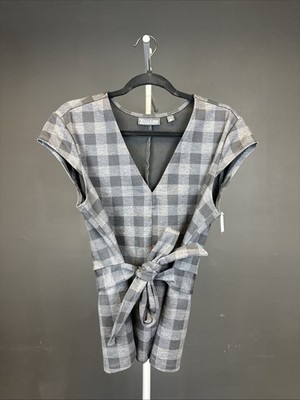 Black/Gray Checkered Sleeveless Top 7th Avenue NY&C