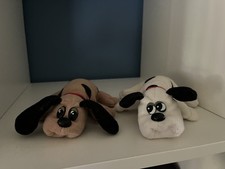 Pound Puppy Plush Lot of 2 White and Tan Puppies