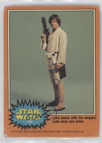 1977 OPC Star Wars #189 Luke poses with his weapon — Raw