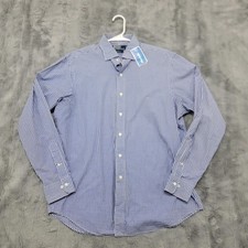 Polo Ralph Lauren Shirt Mens 16.5 34/35 Blue Gingham Regent Classic Button Down