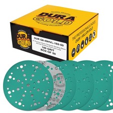 Dura-Gold 180 Grit 6" Green Film Sanding Discs, 49-Hole 6 inches,