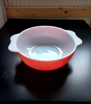 Vintage Pyrex Flamingo Pink Glas Backform rund 50er 60er Jahre Retro #024