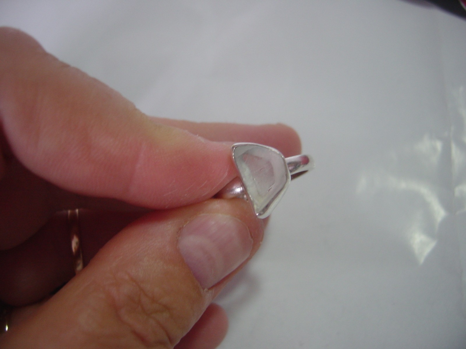 Vintage Solid Silver Ring-SUPERB-very large Natur… - image 3