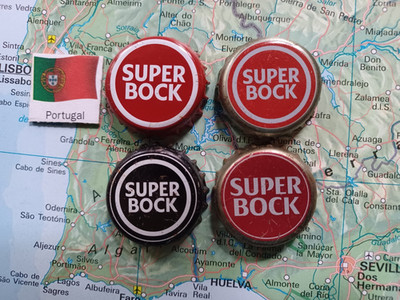 Super Bock Kronkorken - 4 Bottle Caps from Portugal - Beer