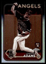 2024 Topps Chrome 145 Jordyn Adams Sepia Los Angeles Angels RC Baseball Card
