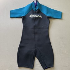 Gladiator wetsuit Women L black blue Neoprene half suit Summer water sport