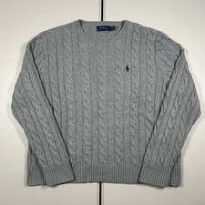 Polo Ralph Lauren Cable Knit Sweater Pullover Classic Pony Logo Men's Size Large