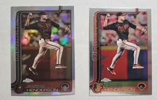 2025 Gunnar Henderson Topps Chrome #213- 2 Cards Base and Sepia