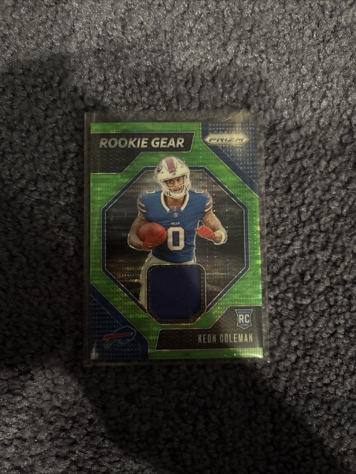 Keon Coleman 2024 Panini Prizm Rookie Gear Green Pulsar, CLEAN 🧼 🔥🔥