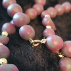 Vintage Wood  2 Tone Beads Purple And Grey  With Gold Spacers Necklace 22" — photo 3