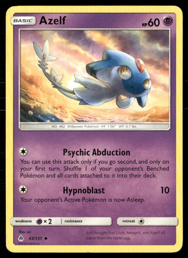 Azelf 43/131 Uncommon Forbidden Light Pokemon Heavily Played