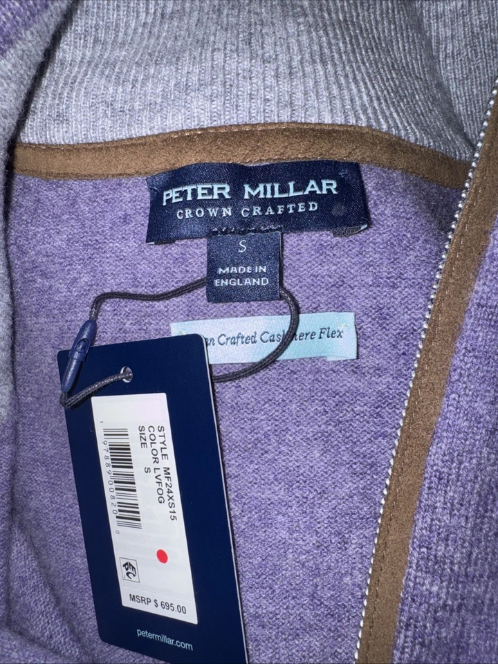 Peter Millar маленький 1/4 молнии ремесленника ручной работы кашемир сделано в Англии розничной $695 - Изображение 3 из 4