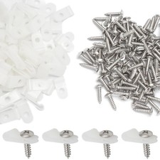 100 PCS 1/8 Inch White Nylon Screw Mounting R-Type Cable Clip Wire Clamp