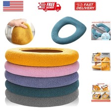 Universal Fit Toilet Seat Covers - 5 Pack of Soft Knitted Cushions in Colors