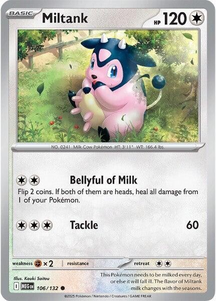 Miltank #106/132 NM Reverse Holo Common ME01: Mega Evolution