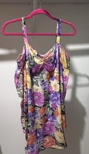 Fashion Nova Mesh Floral Sweetheart Strappy Mini Dress Multicolor Size L