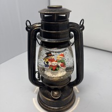 Christmas Snow Globe Lantern Snowman Family Battery Lighted Glitter Musical
