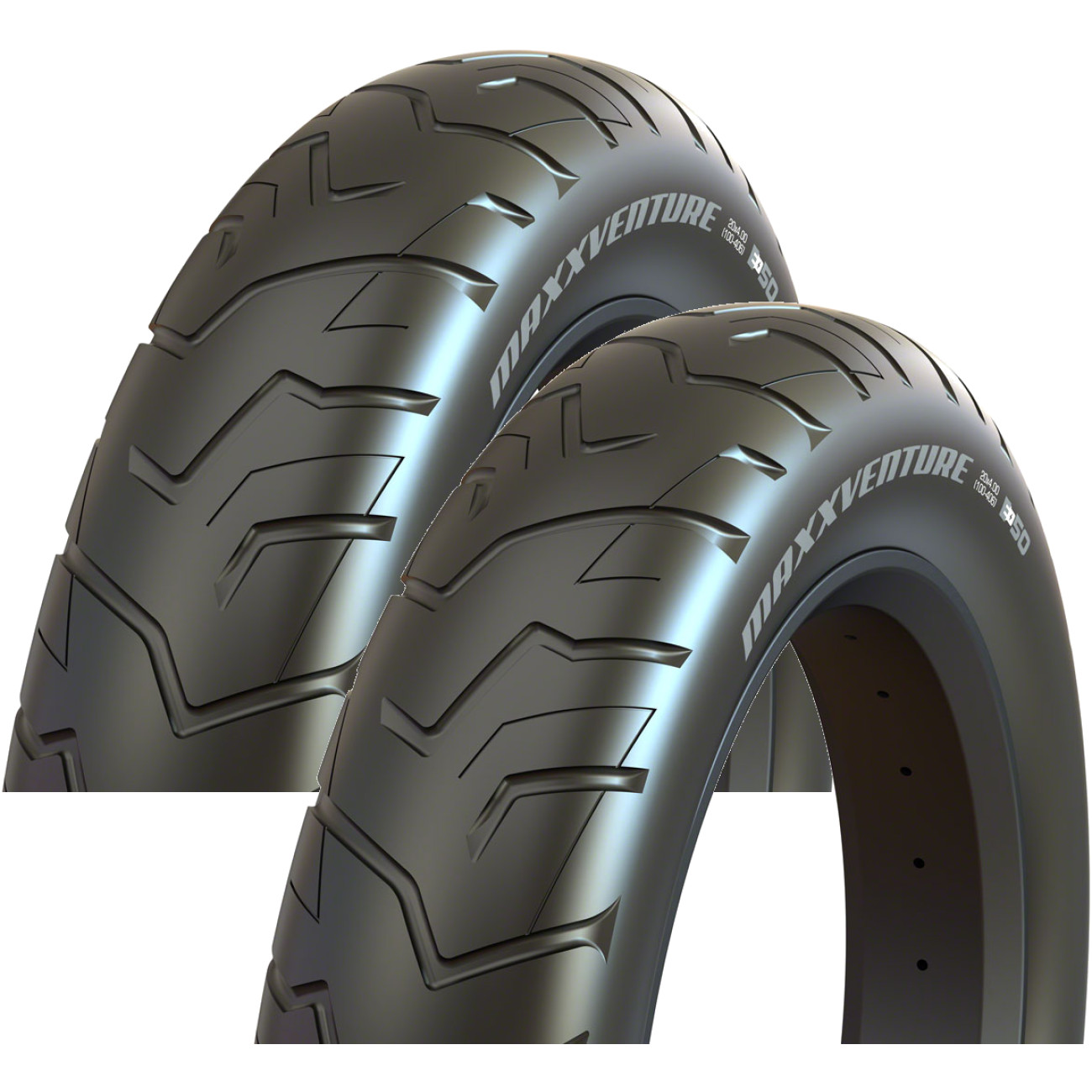 Pack of 2 Maxxis MaxxVenture Tire - 20 x 4.00, Clincher, Wire, Black, Ebike,