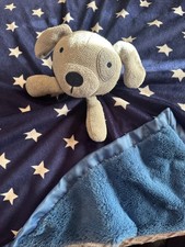 Cloud Island Puppy Dog Lovey Security Blanket Plush Stars Blue Gray Baby 29  XL