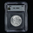1963 Franklin Silver Half Dollar ICG MS63 Uncirculated 50C