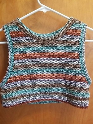 Zara Top Knit Sz M Half Shirt Colorful