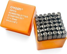 Professional 36Pcs. Steel Metal Stamp Set, 1/4     6mm,Steel Number and Letter