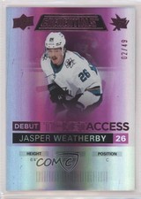 2021 Upper Deck Credentials Debut Ticket Access Pink 2/49 Jasper Weatherby 1f60