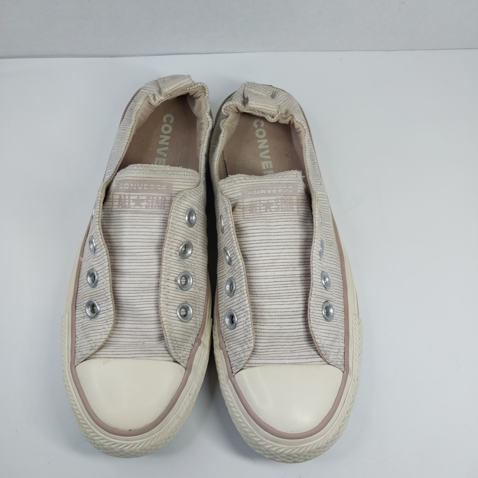 Converse Shoreline Striped Biege Women's Low Top Slip On Shoe/Sneaker Women Sz 7 thumbnail 3
