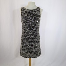 Miss Selfridge Beaded Dress New Black Sleeveless Christmas Party Cocktail UK 6