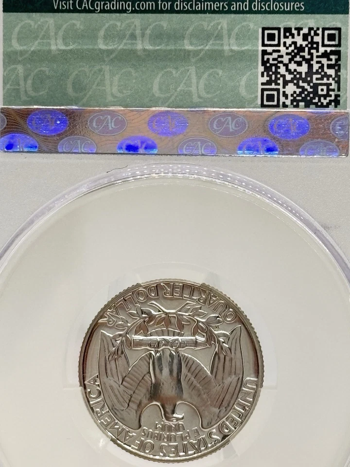 1961-P 25C Washington Quarter Proof CAC MS 67+ #13418 - Image 4 of 4