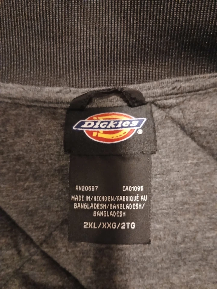 Chaqueta de nailon acolchada con diamantes Dickies para hombre negra/gris XXL genuina cremallera completa Foto 3 de 4