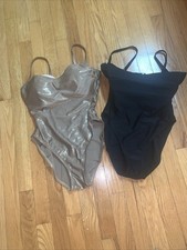 Vtg Lot 2- New Victoria's Secret One Pc Swimsuit 34C Underwire Metallic  Black