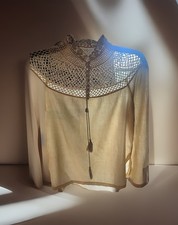 Free People Ivory Lightweight High Neck Lace ...