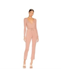 Lovers Friends Frankie Soft Knit Jumpsuit in Latte Size M Lounge Comfy