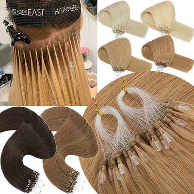 200G Micro Loop Ring Beads Hair Extensions Real Human Remy Hair Extensions THICK