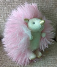 FAO Schwarz Sparklers PINK Cosmic Hedgehog  Gold 6  Plush Stuffed Animal EUC